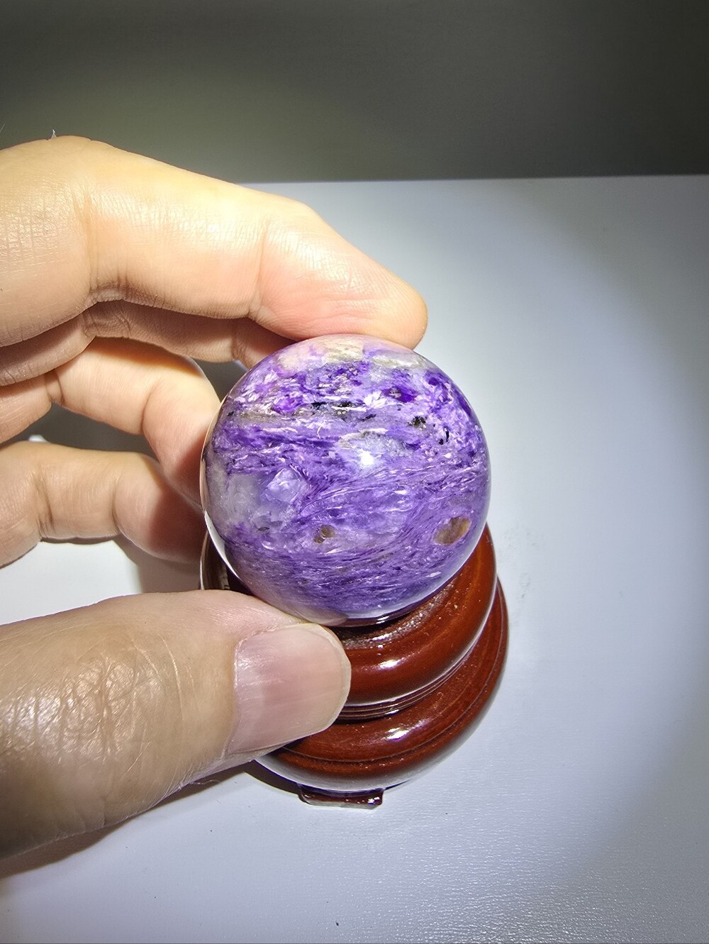 0.2 lbs Charoite Crystal Sphere #G 40 mm